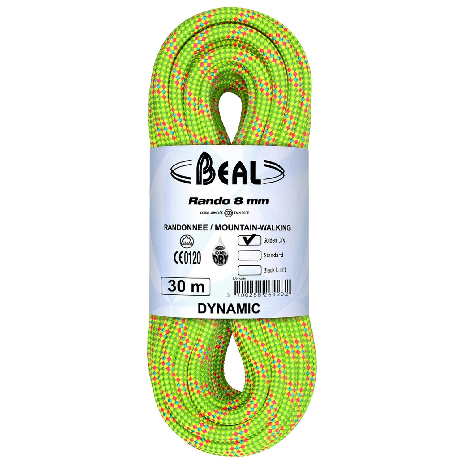 Beal - Rando Golden Dry 8 Mm - Corde Jumelée 3 Beal - Rando Golden Dry 8 Mm - Corde Jumelée