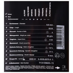 Edelrid - SE Priti 9,6 Mm - Corde à Simple -Escalade Matériel Magasin edelrid se priti 96 mm corde a simple detail 3